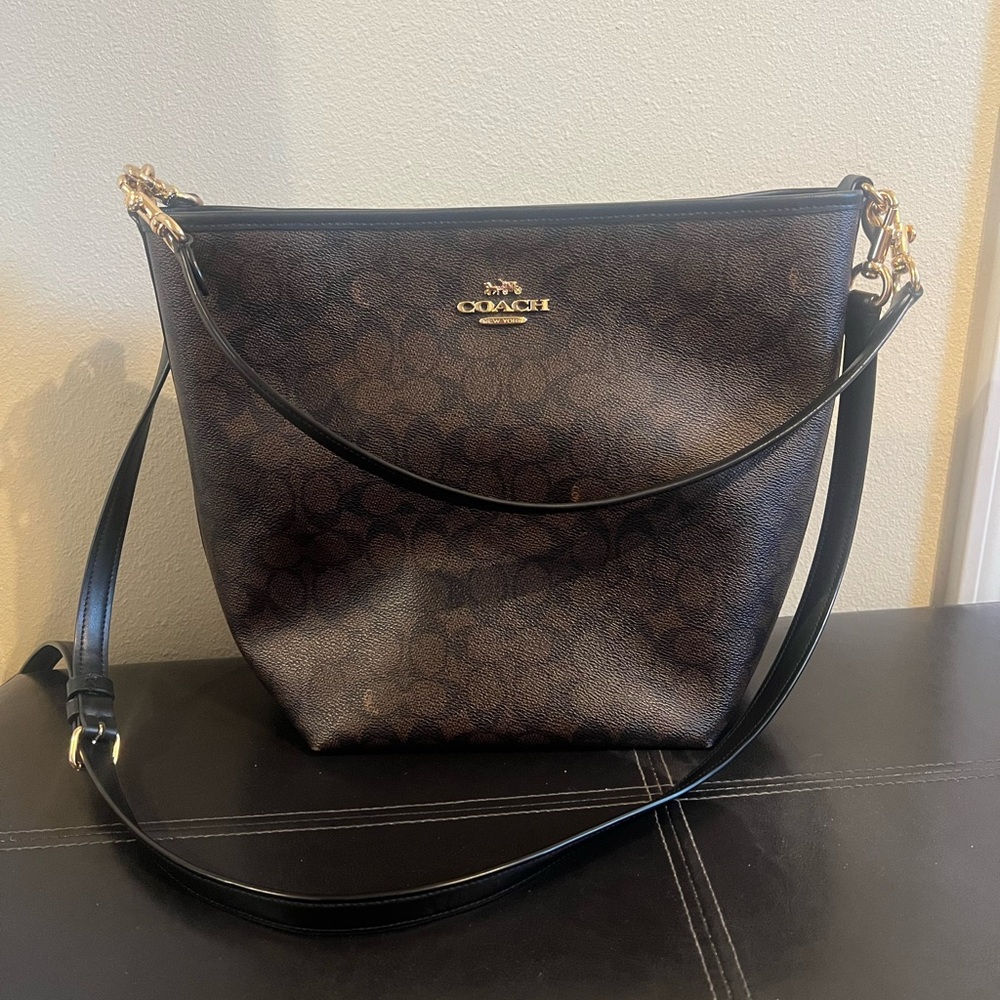 Coach Black and Brown Shoulder Bag